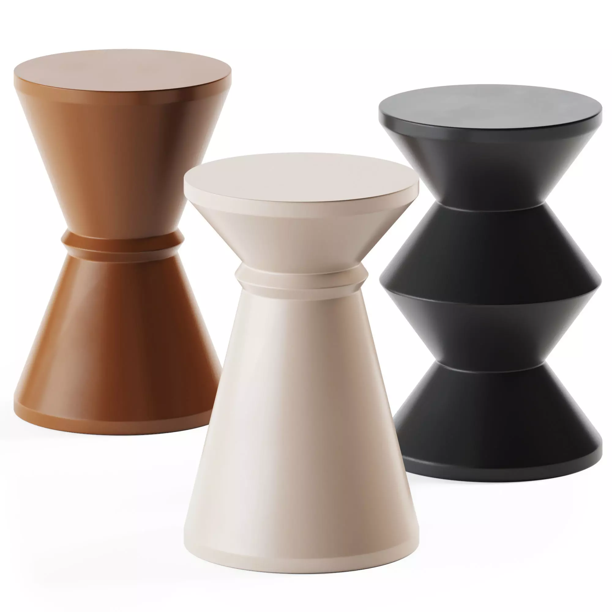 Stool 3 Brothers Side Table by Hamilton Conte 3D model_0