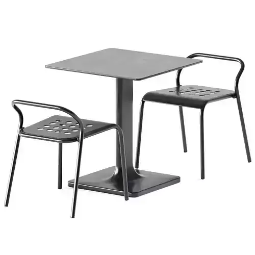 Table Plinto S70 and Noss Outdoor Chair by Varaschin