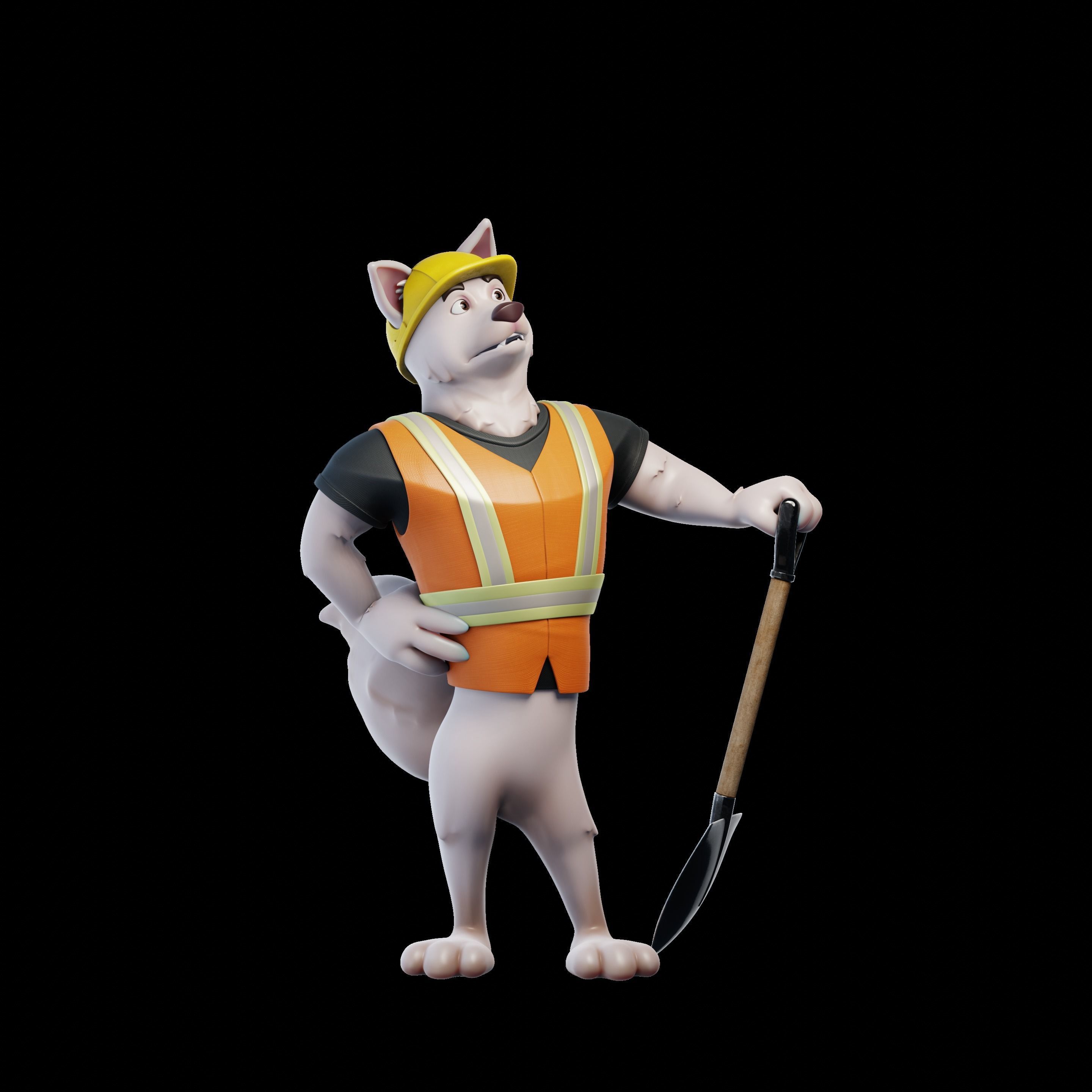 Cartoon Mascot Dog Rigged 3D model 3D model_26