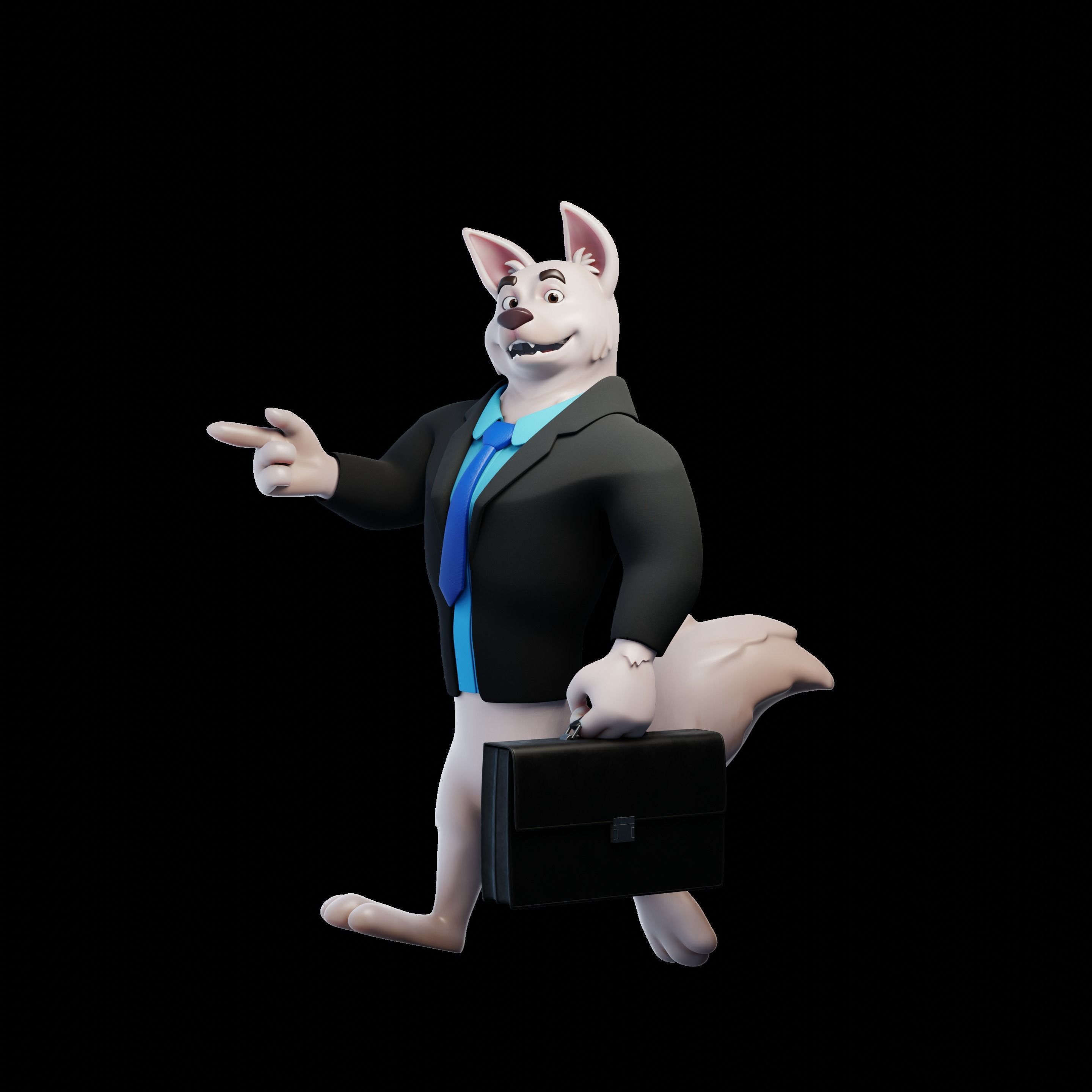 Cartoon Mascot Dog Rigged 3D model 3D model_23