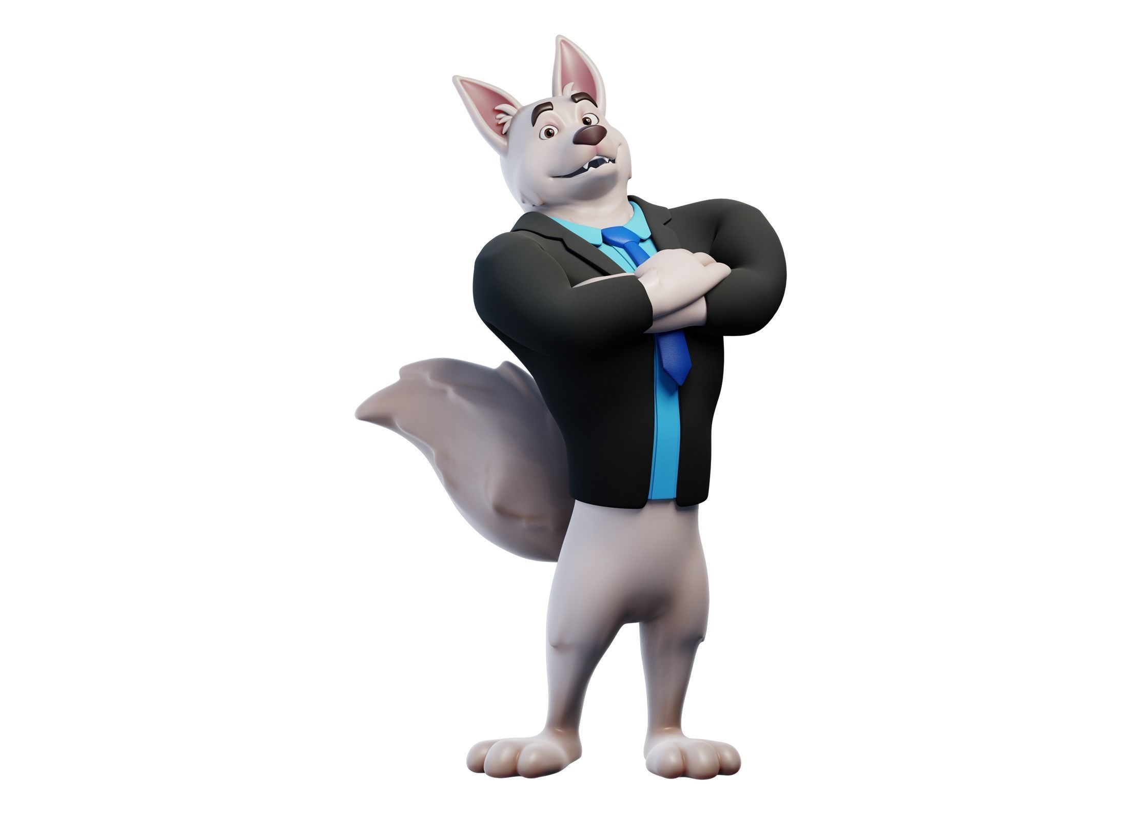 Cartoon Mascot Dog Rigged 3D model 3D model_19