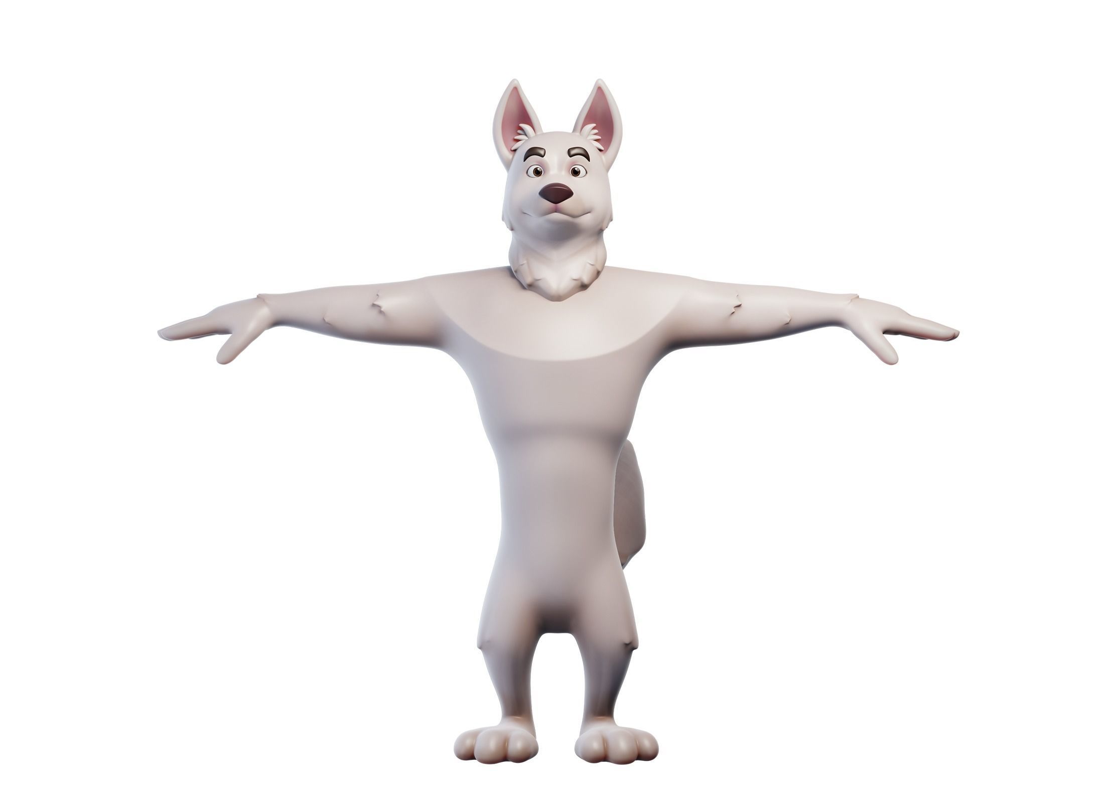 Cartoon Mascot Dog Rigged 3D model 3D model_12
