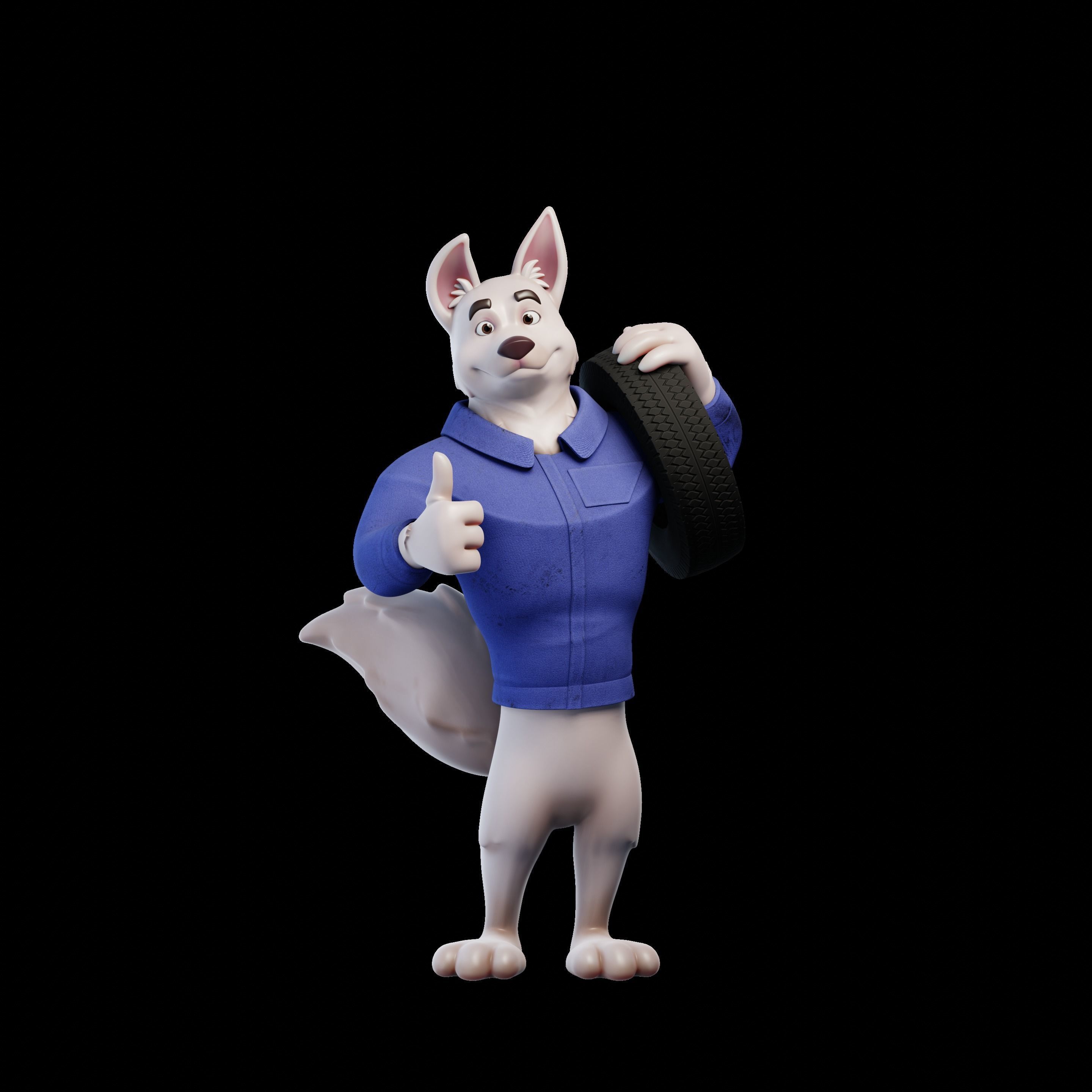 Cartoon Mascot Dog Rigged 3D model 3D model_20