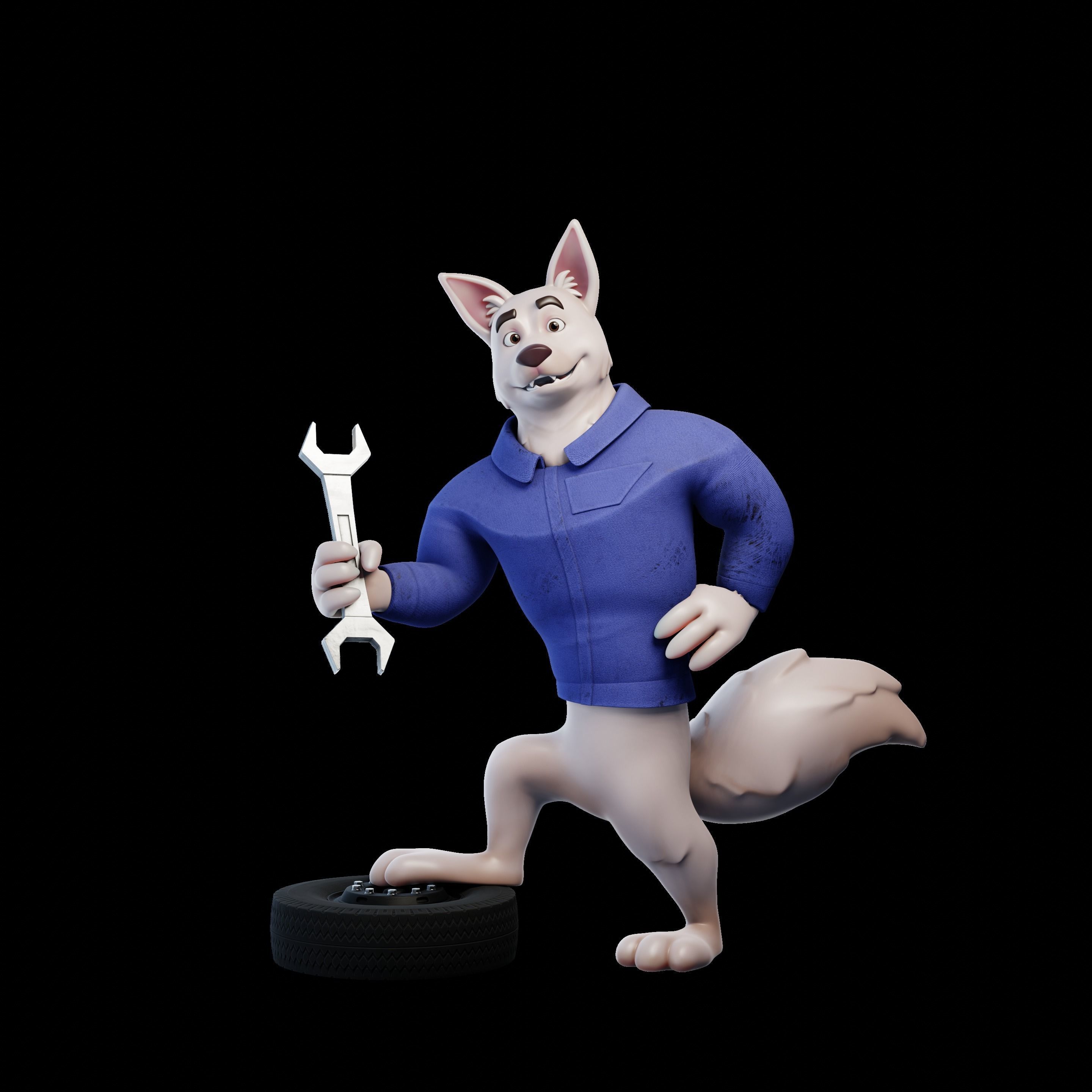 Cartoon Mascot Dog Rigged 3D model 3D model_21