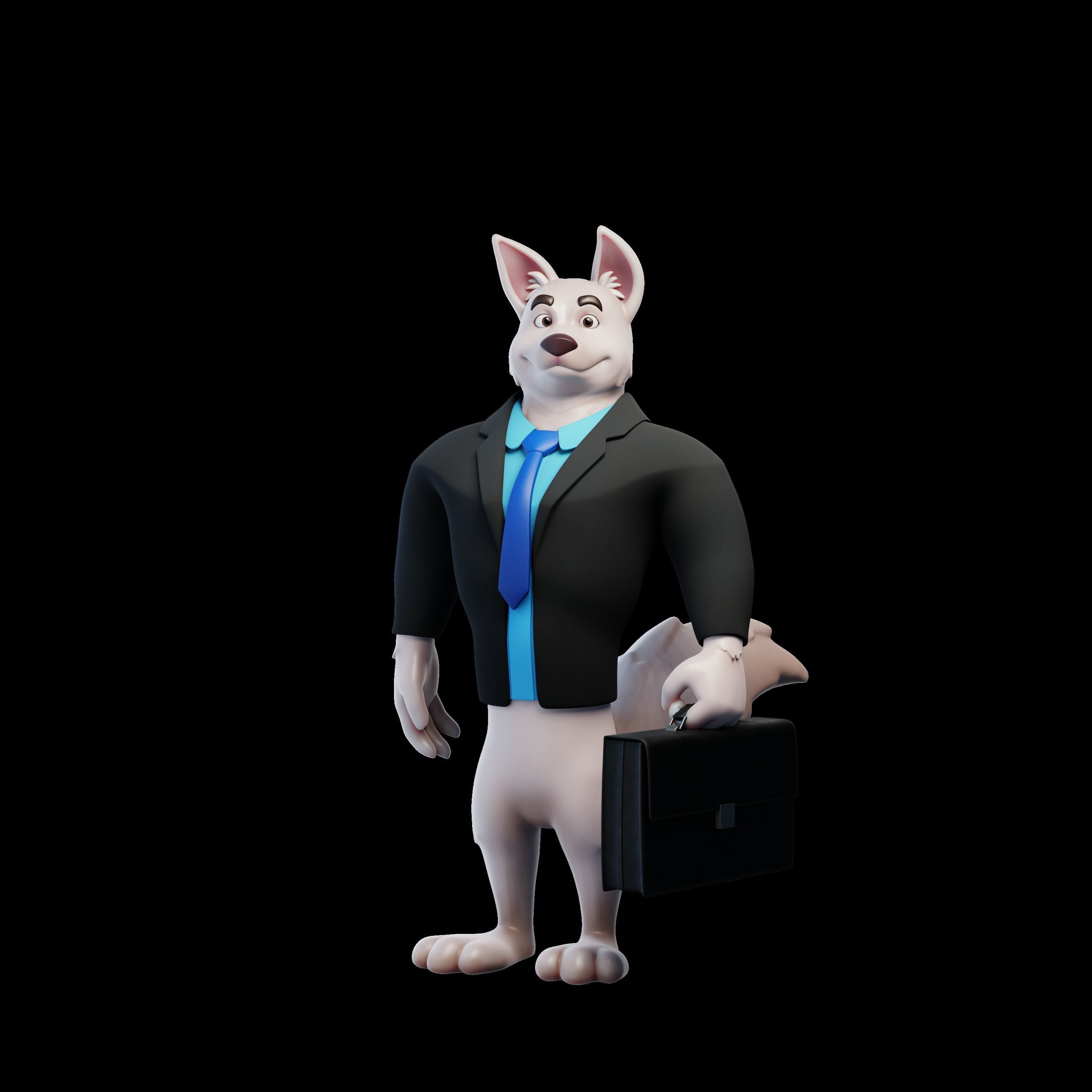 Cartoon Mascot Dog Rigged 3D model 3D model_22