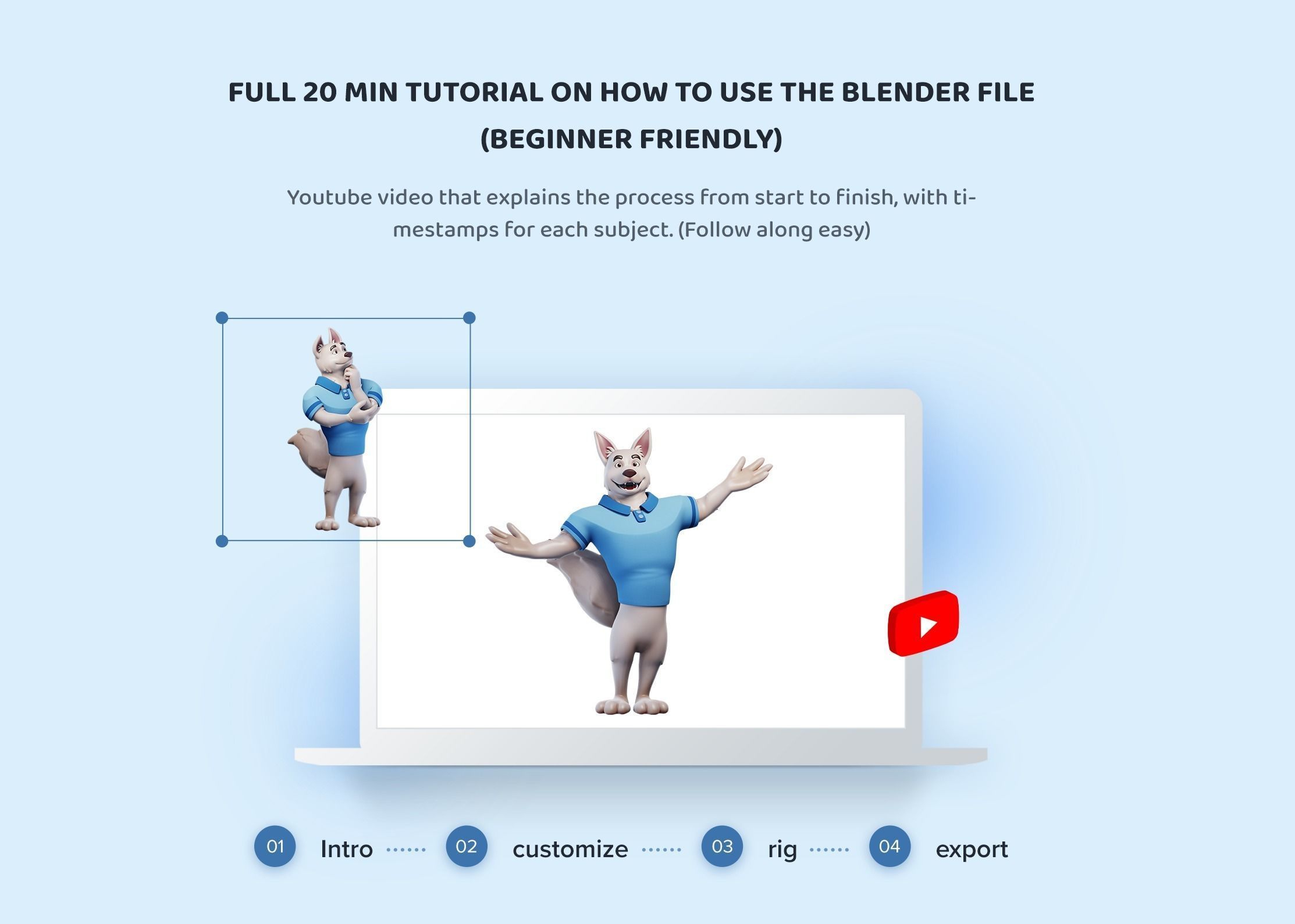 Cartoon Mascot Dog Rigged 3D model 3D model_9