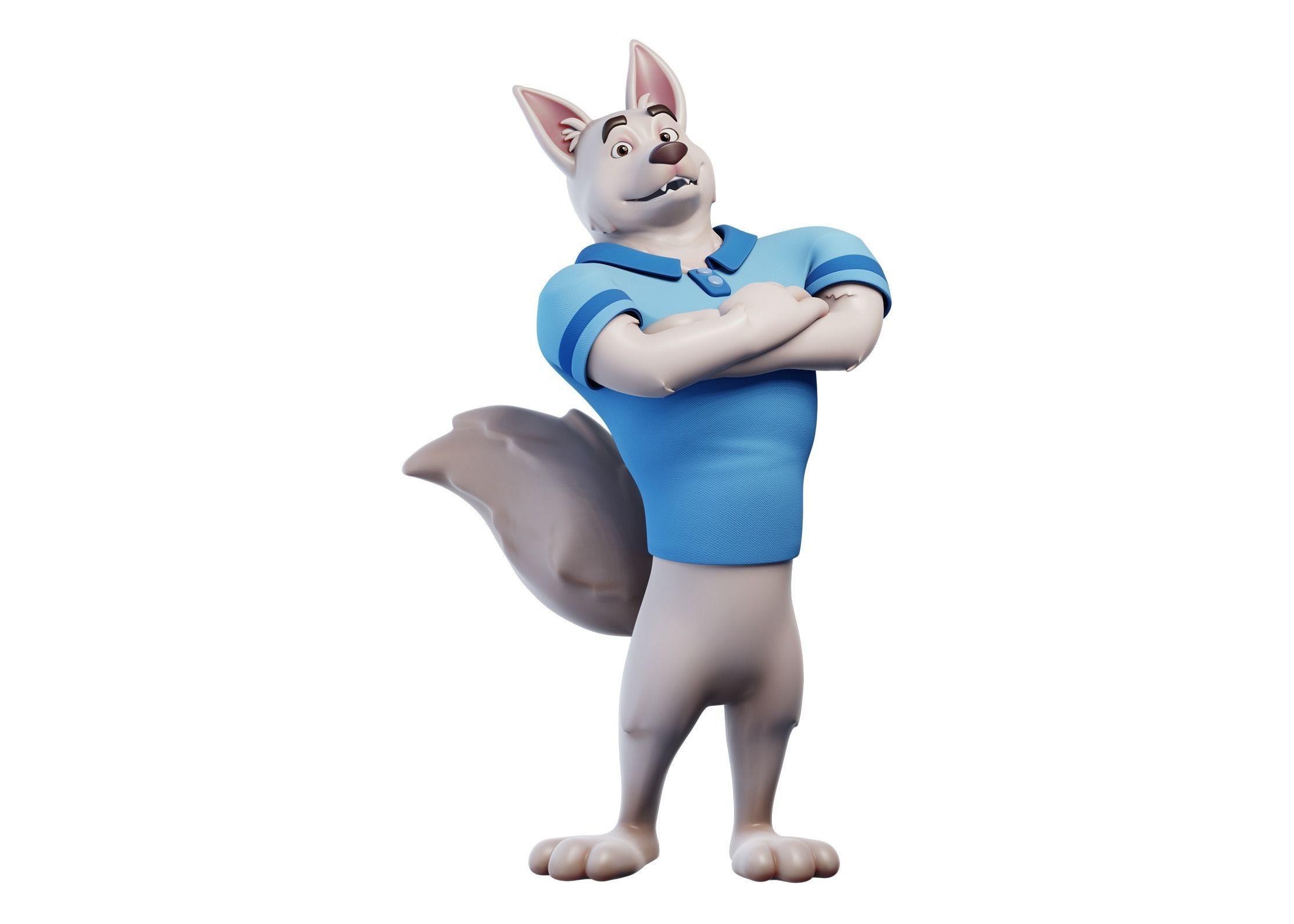 Cartoon Mascot Dog Rigged 3D model 3D model_16