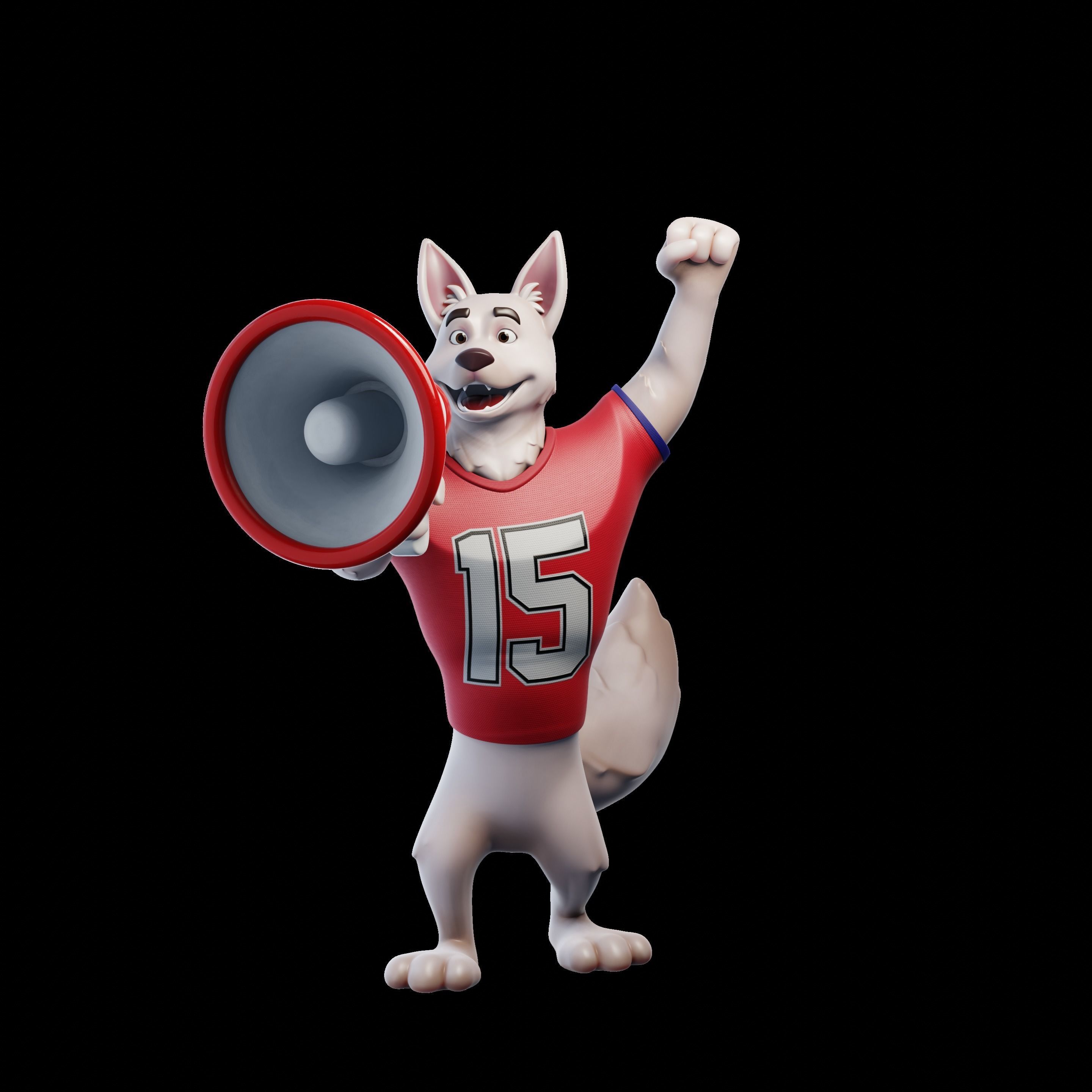Cartoon Mascot Dog Rigged 3D model 3D model_24