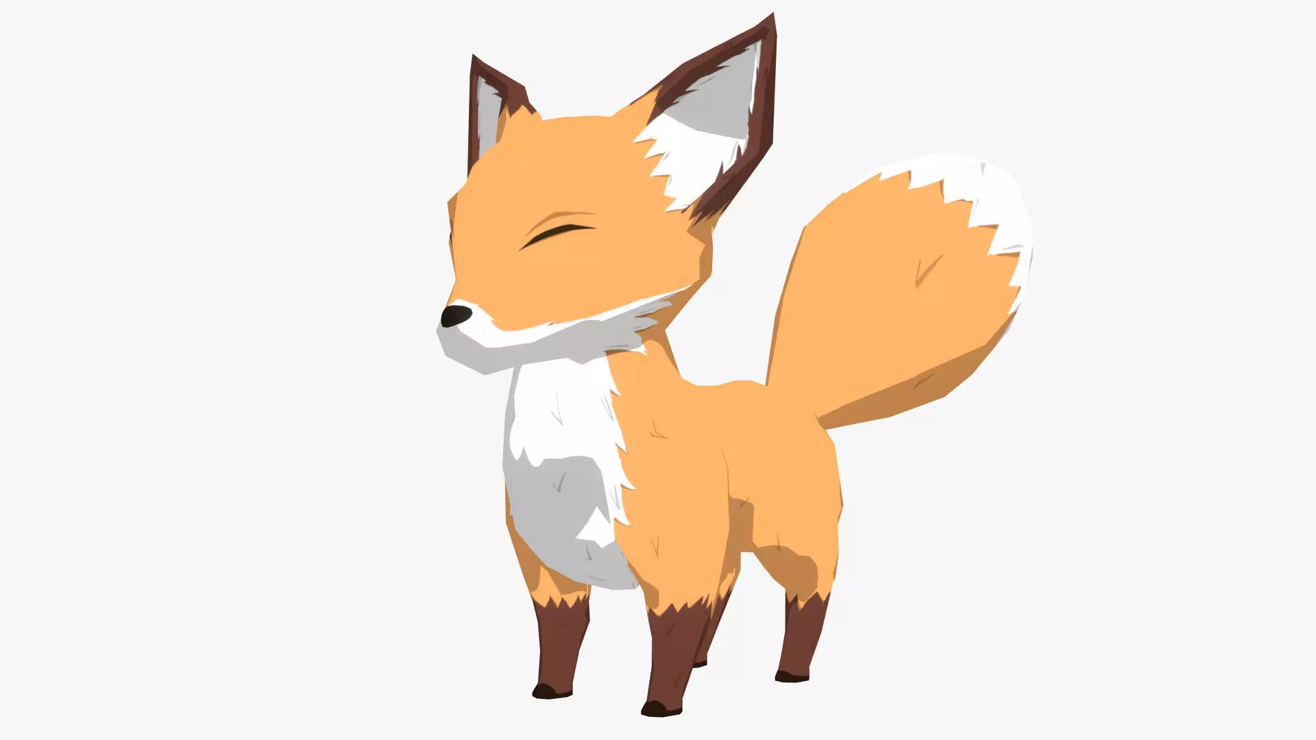 TOON FOX Low-poly 3D model_0