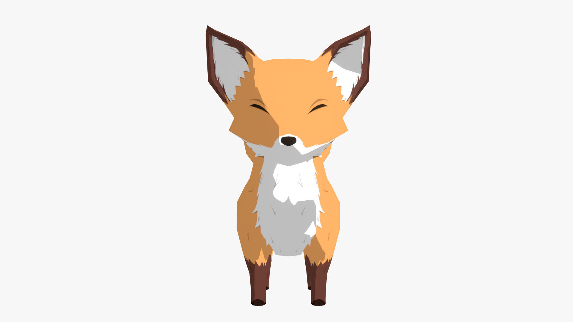 TOON FOX Low-poly 3D model_5