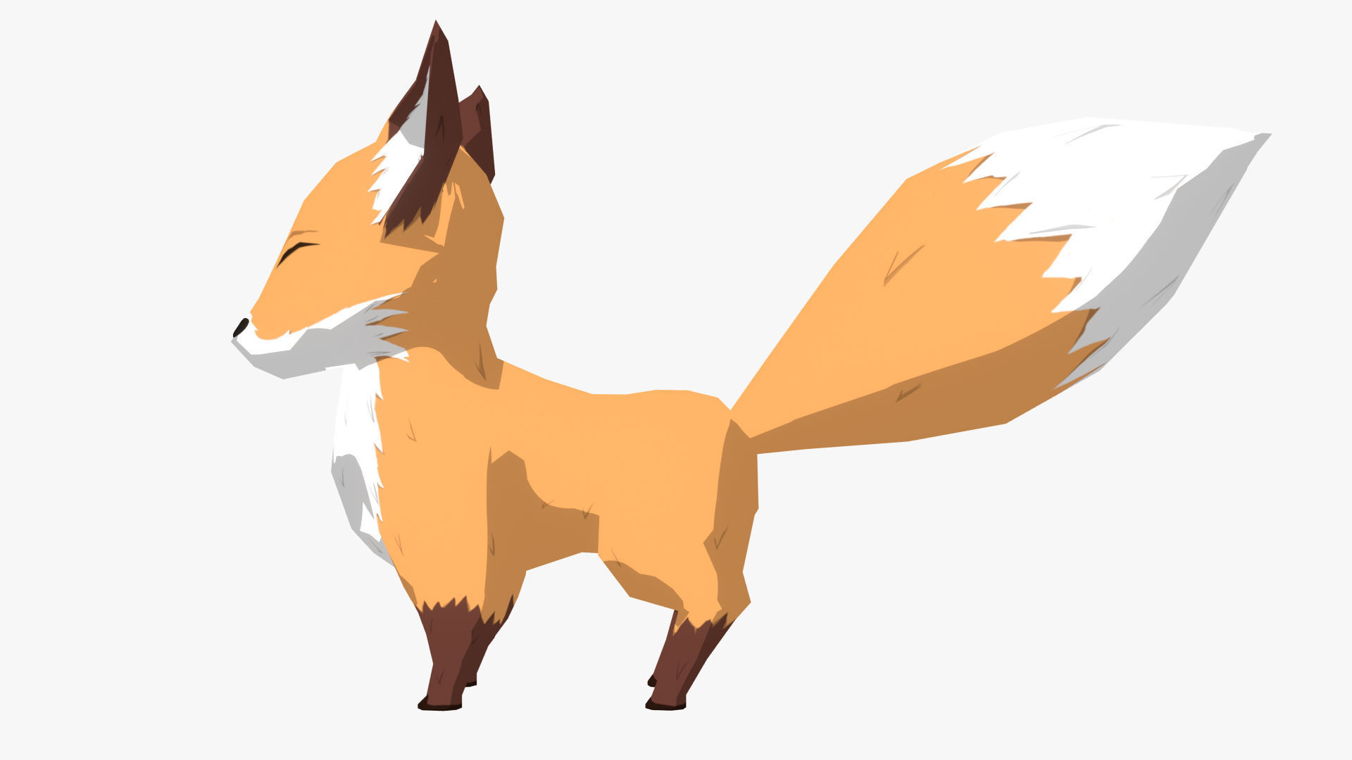TOON FOX Low-poly 3D model_7