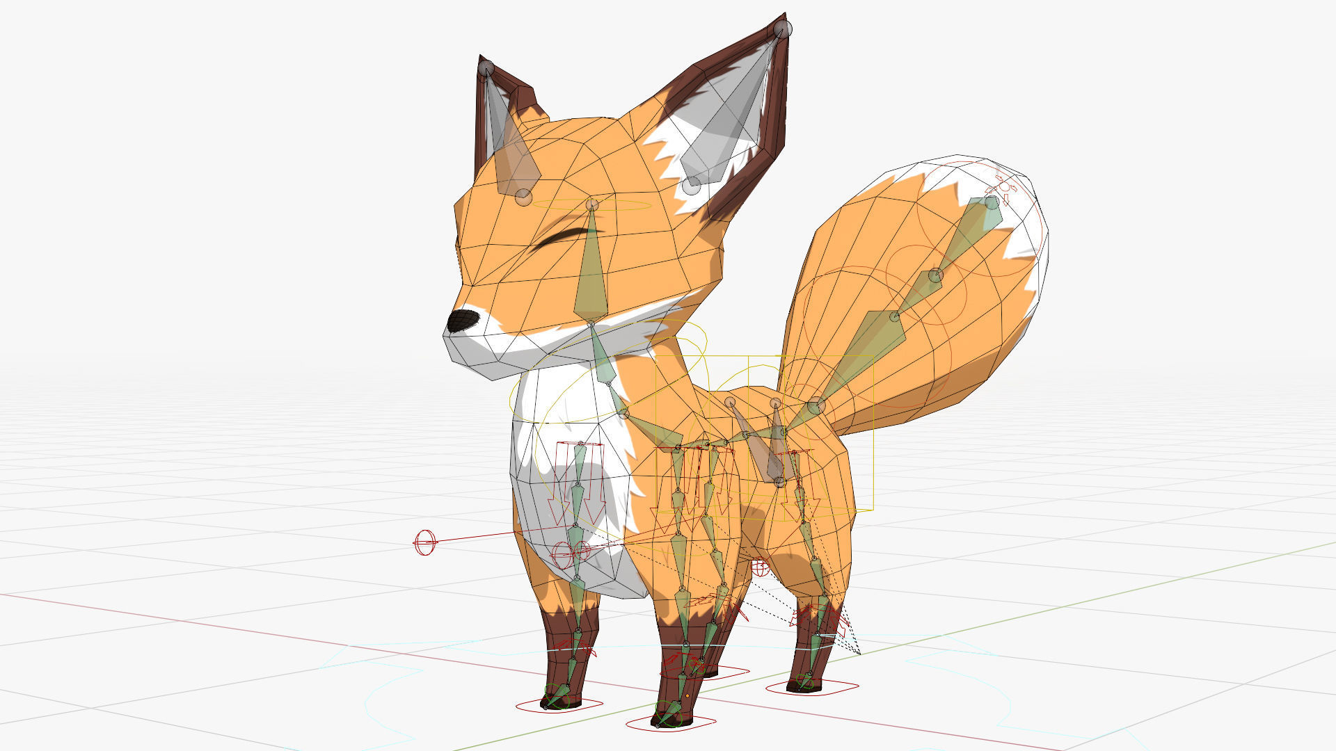 TOON FOX Low-poly 3D model_4
