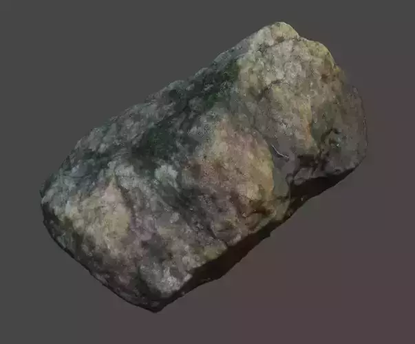 Photoscanned mossy quartzite Rock