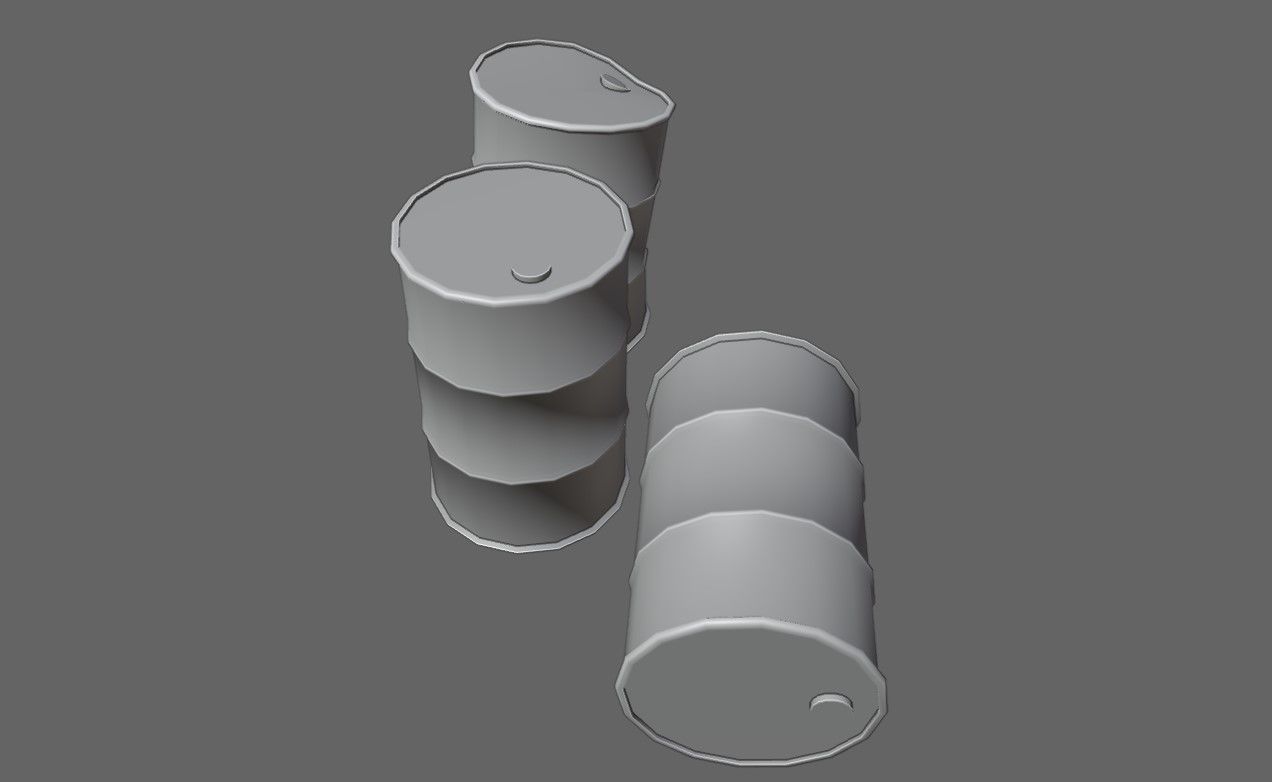 Old Rust Drums and Damaged Drums - Tambor Velho Low-poly 3D model_18