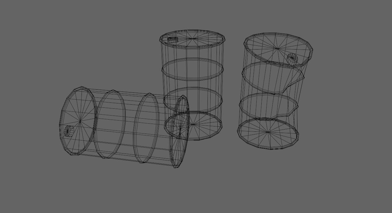 Old Rust Drums and Damaged Drums - Tambor Velho Low-poly 3D model_23
