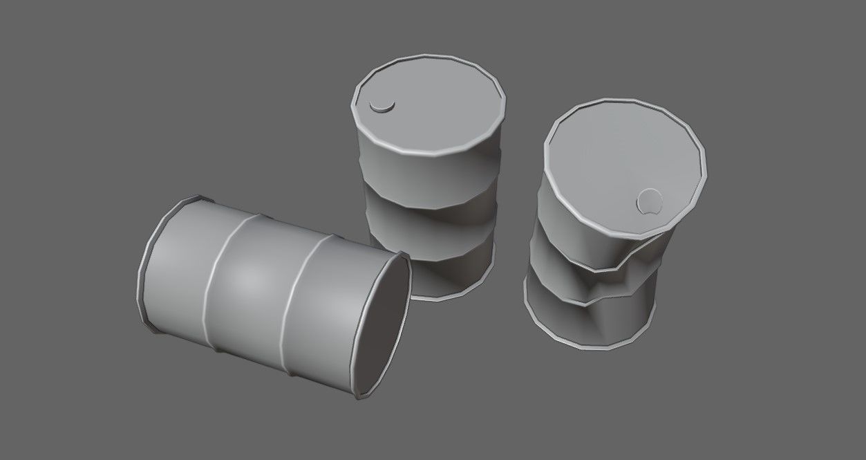 Old Rust Drums and Damaged Drums - Tambor Velho Low-poly 3D model_16