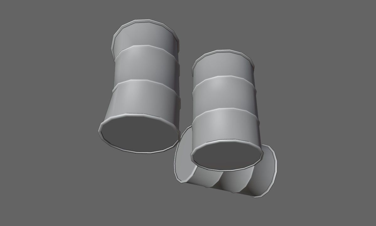 Old Rust Drums and Damaged Drums - Tambor Velho Low-poly 3D model_17