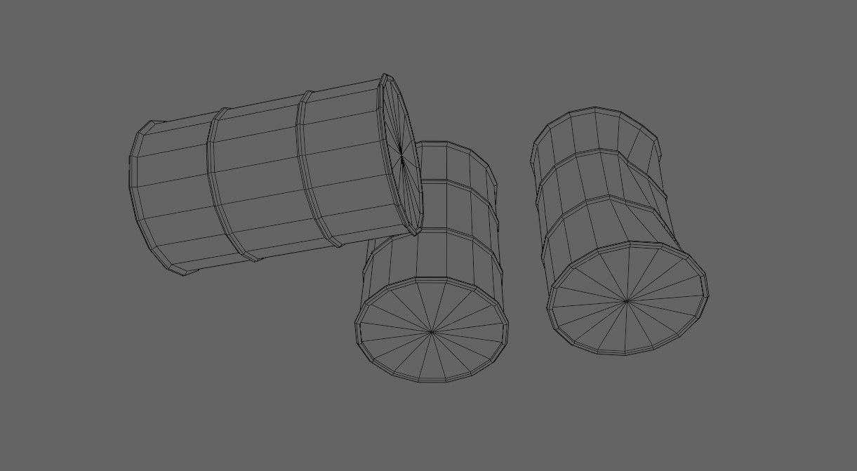 Old Rust Drums and Damaged Drums - Tambor Velho Low-poly 3D model_20