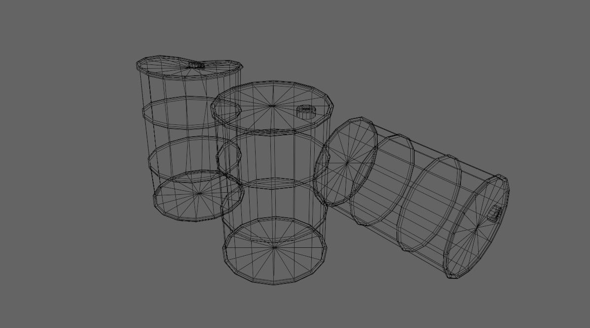 Old Rust Drums and Damaged Drums - Tambor Velho Low-poly 3D model_22
