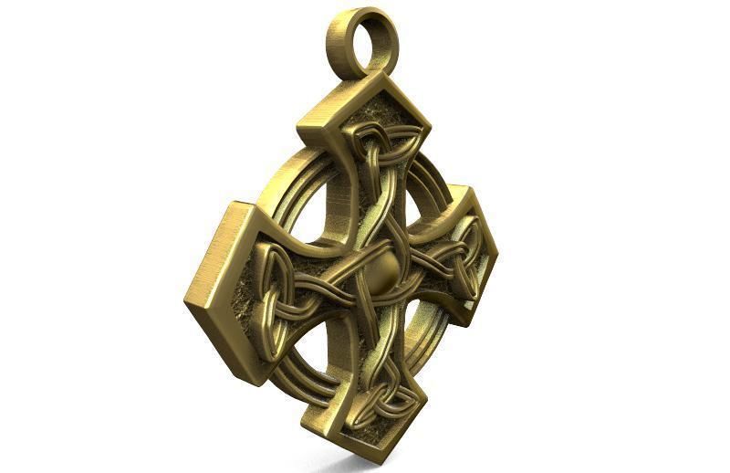 Celtic cross pendant 6 3D print model_2