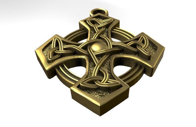 Celtic cross pendant 6 3D print model_3