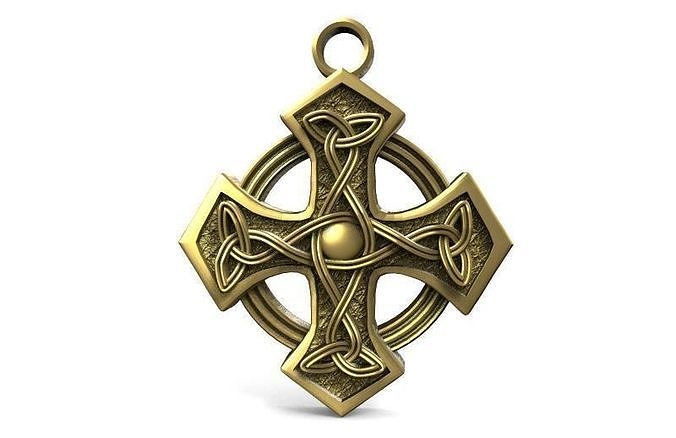 Celtic cross pendant 6 3D print model