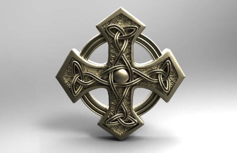 Celtic cross pendant 6 3D print model_8