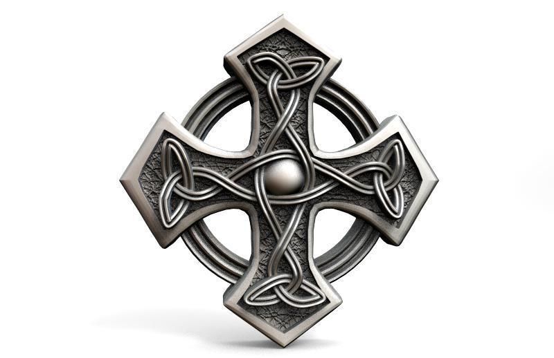 Celtic cross pendant 6 3D print model_4