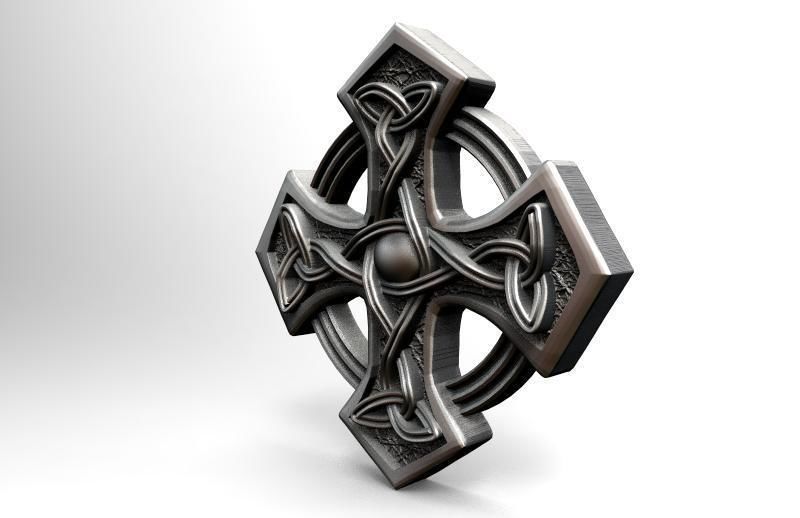 Celtic cross pendant 6 3D print model_5