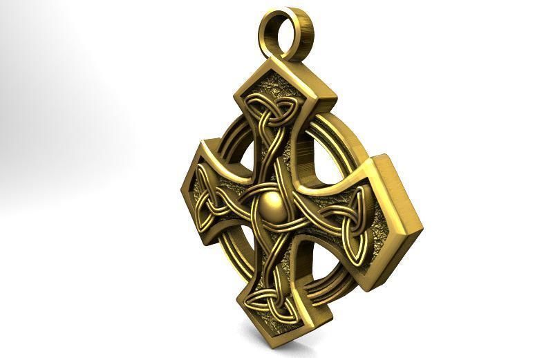 Celtic cross pendant 6 3D print model_1