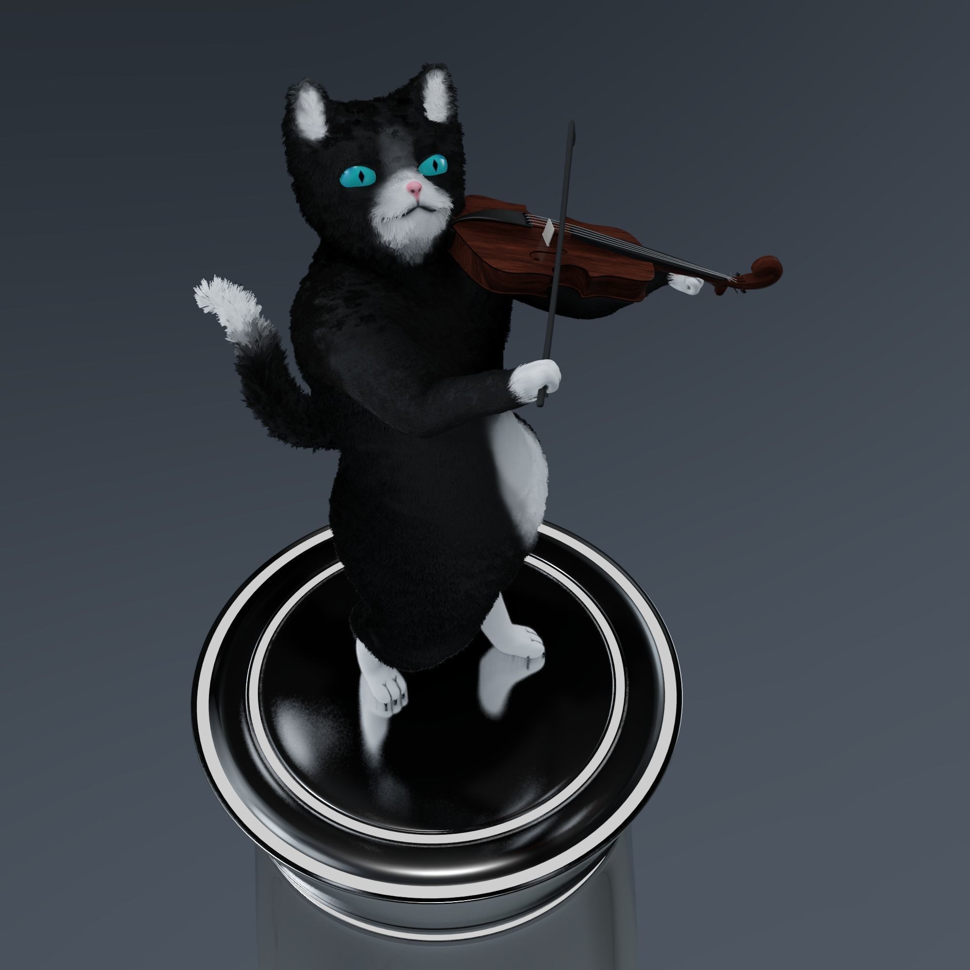 Violin and Bow 3D model_2