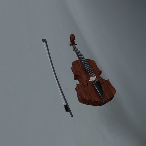 Violin and Bow 3D model