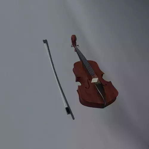 Violin and Bow 3D model