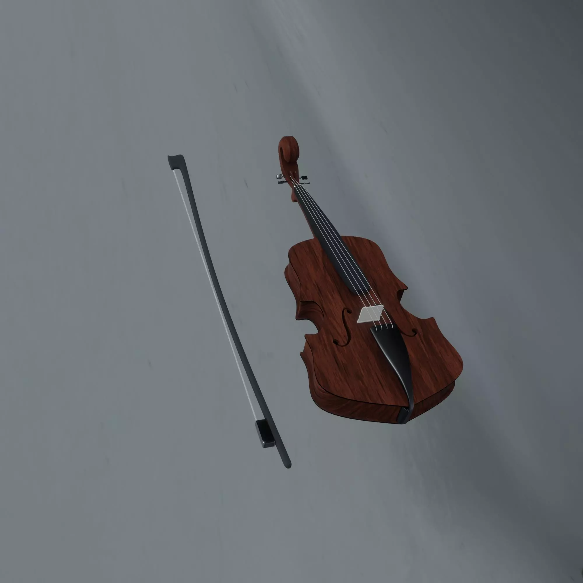 Violin and Bow 3D model_0