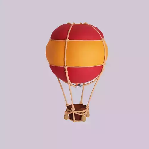 Air Balloon Low-poly 3D model