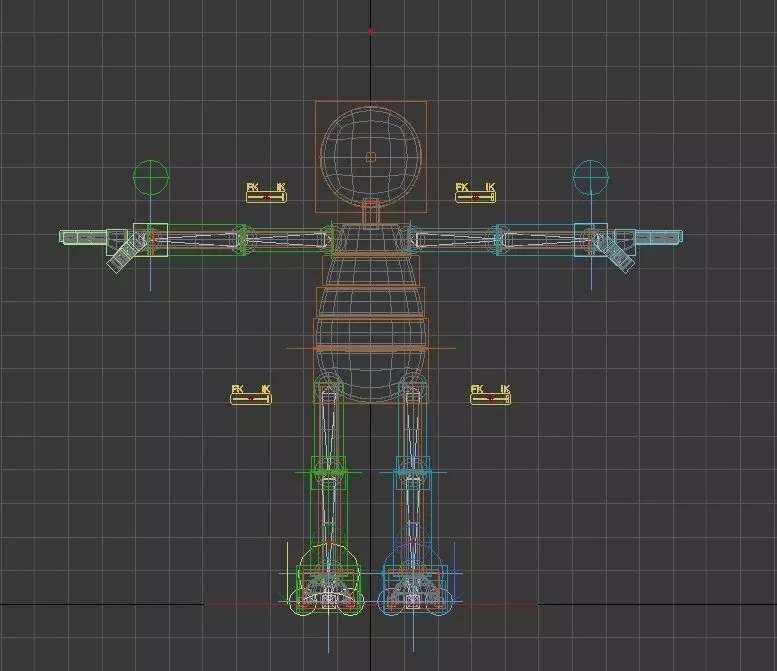 RIGGED CHARACTER---Box Cartoon Man Standard 3D model_7