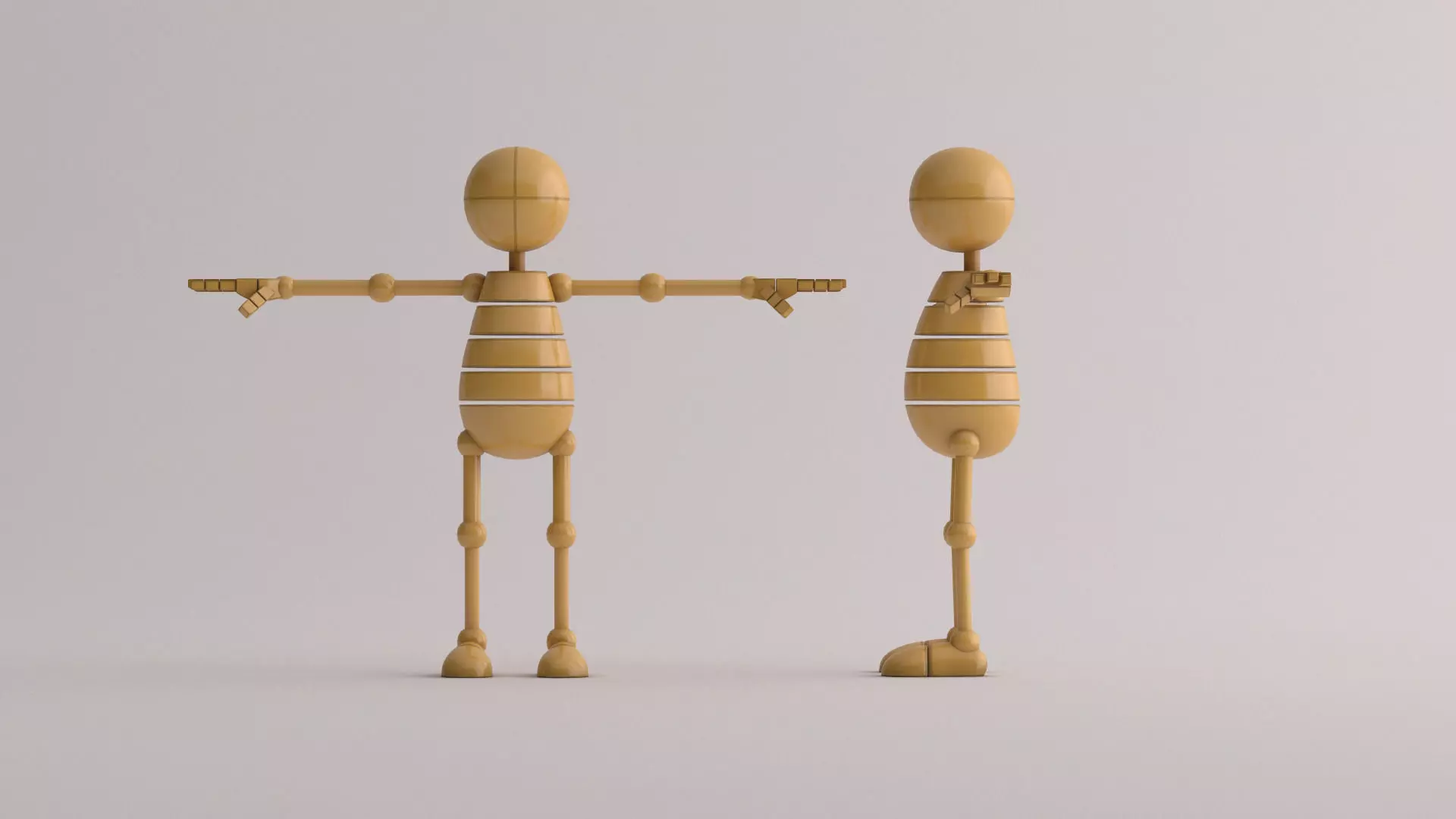 RIGGED CHARACTER---Box Cartoon Man Standard 3D model_34