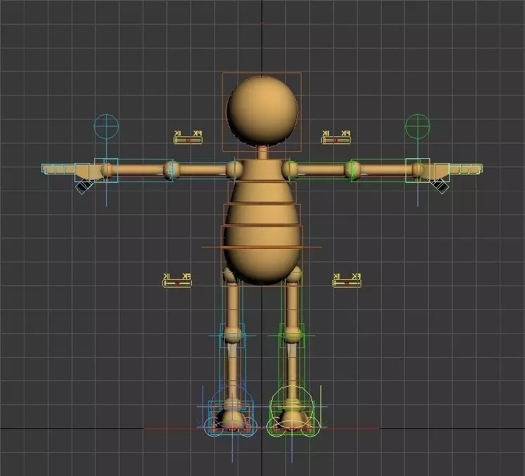 RIGGED CHARACTER---Box Cartoon Man Standard 3D model_32