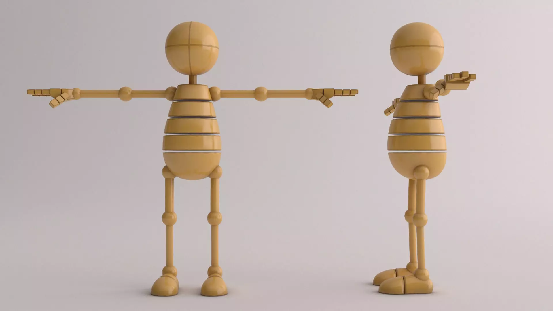 RIGGED CHARACTER---Box Cartoon Man Standard 3D model_33