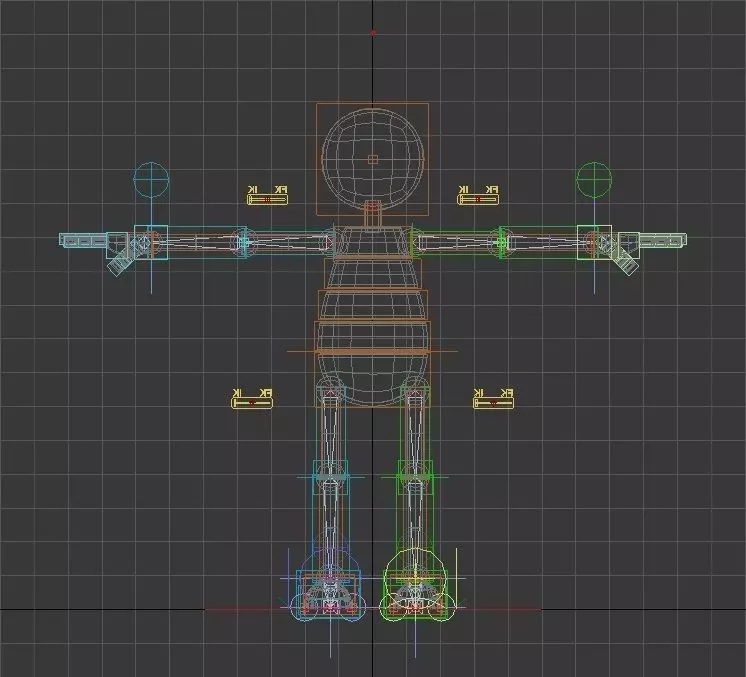 RIGGED CHARACTER---Box Cartoon Man Standard 3D model_8