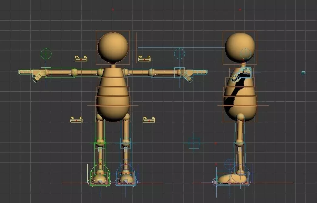 RIGGED CHARACTER---Box Cartoon Man Standard 3D model_22
