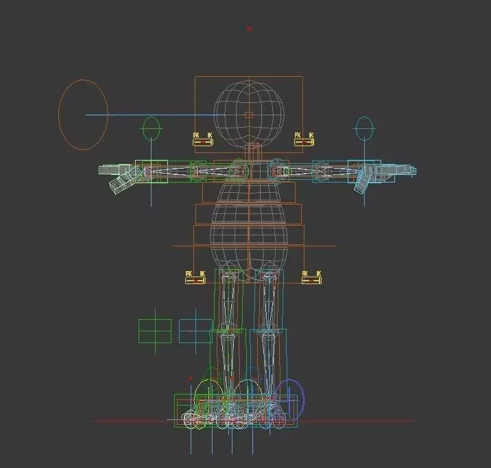 RIGGED CHARACTER---Box Cartoon Man Standard 3D model_28