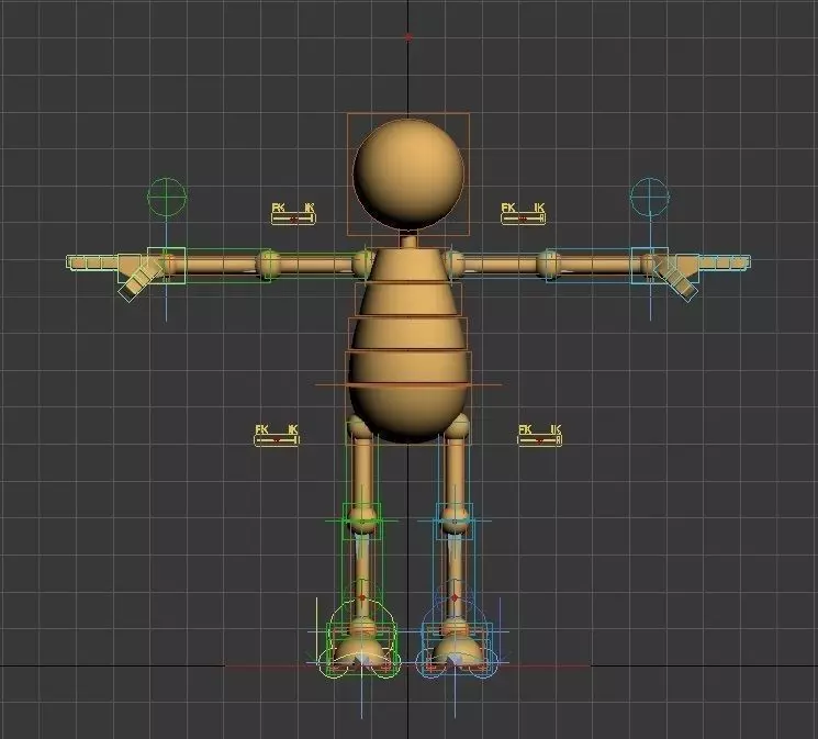 RIGGED CHARACTER---Box Cartoon Man Standard 3D model_20