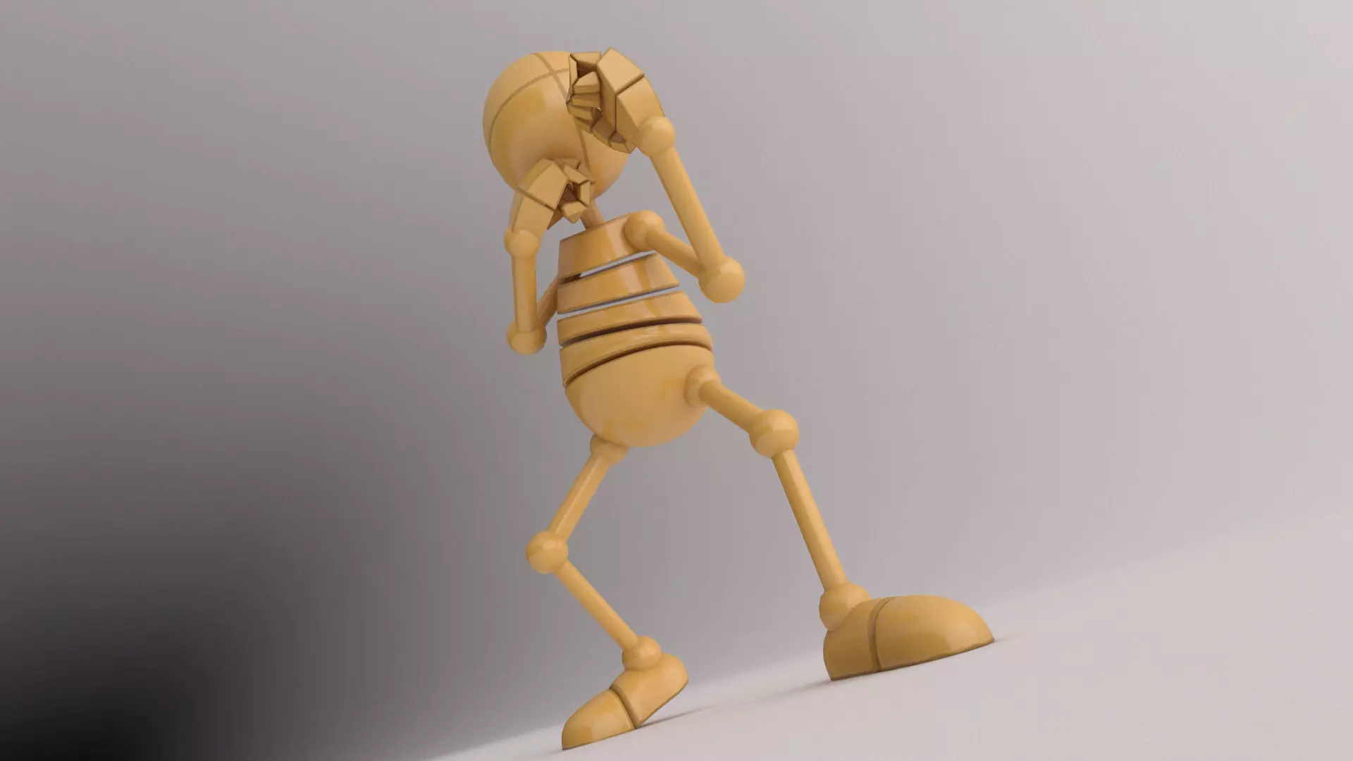 RIGGED CHARACTER---Box Cartoon Man Standard 3D model_5