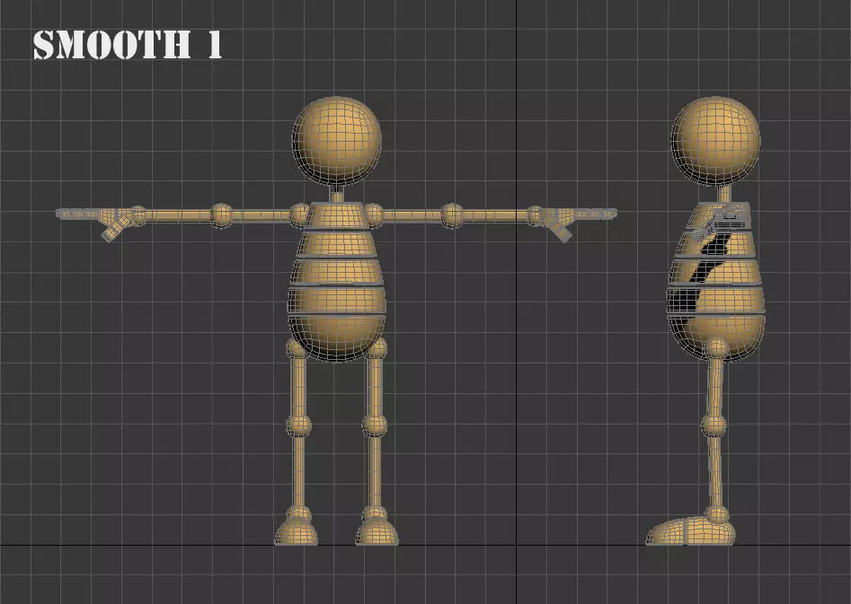 RIGGED CHARACTER---Box Cartoon Man Standard 3D model_3