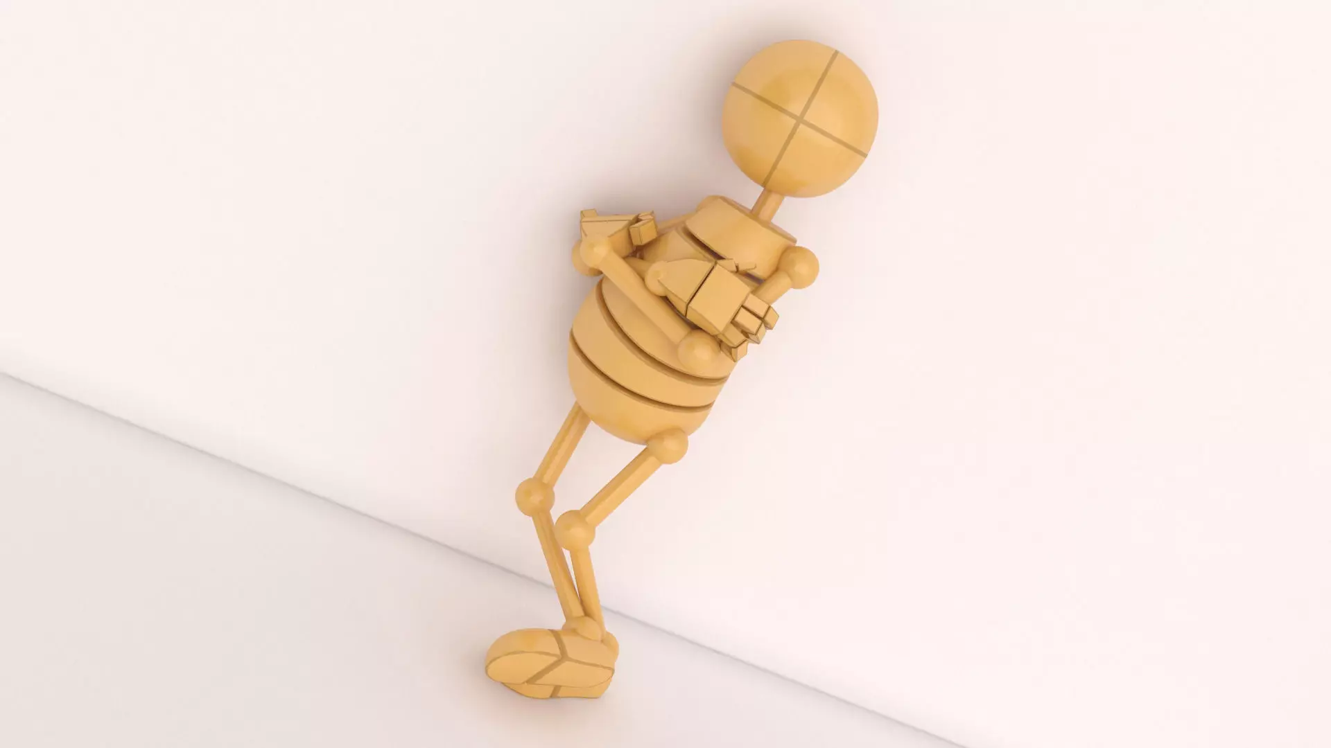 RIGGED CHARACTER---Box Cartoon Man Standard 3D model_4