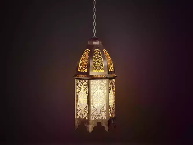 AsianLantern06 hanging lantern Low-poly 3D model