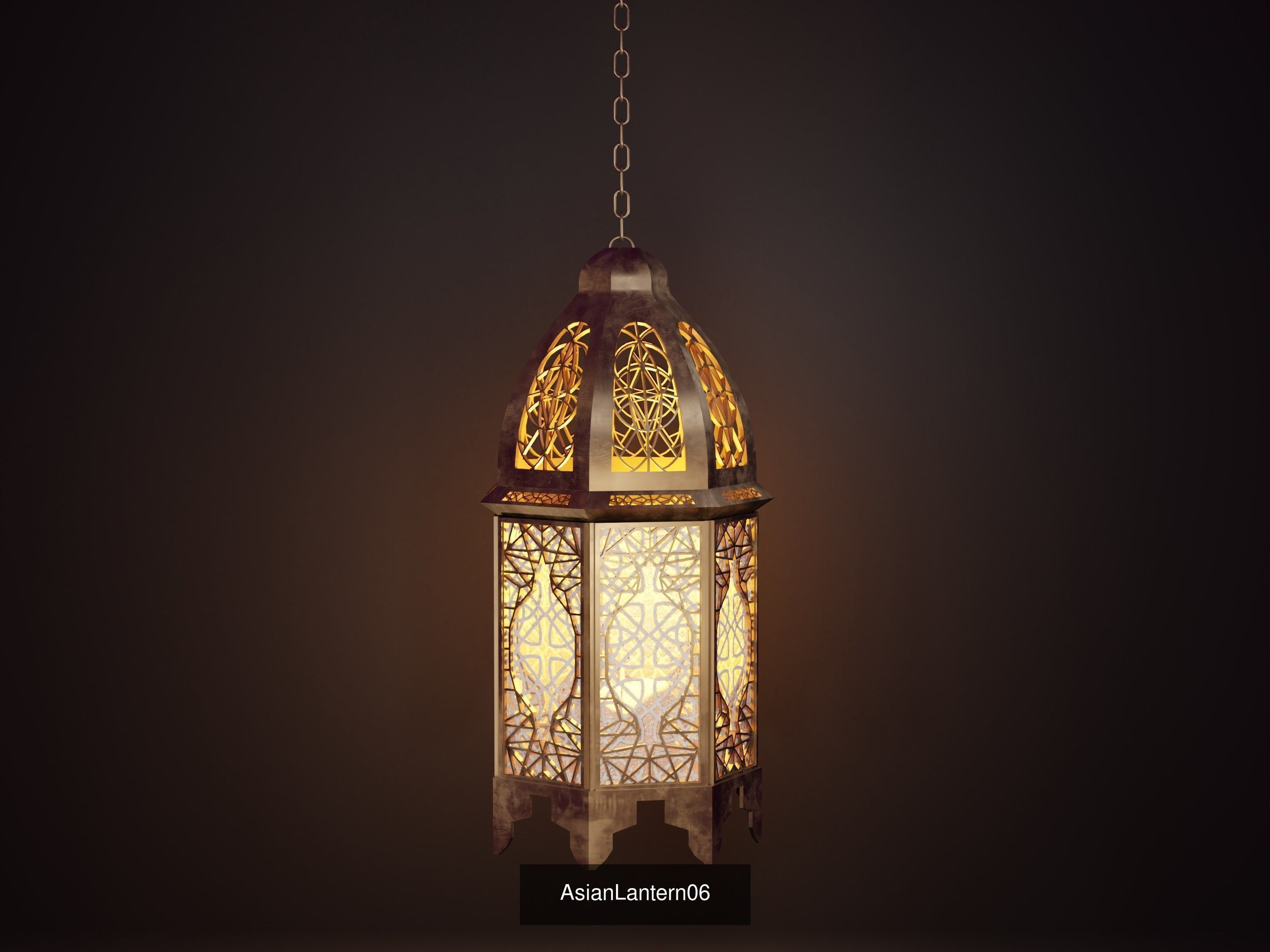 6 AsianLantern copper lantern hanging 3D Model Collection_6