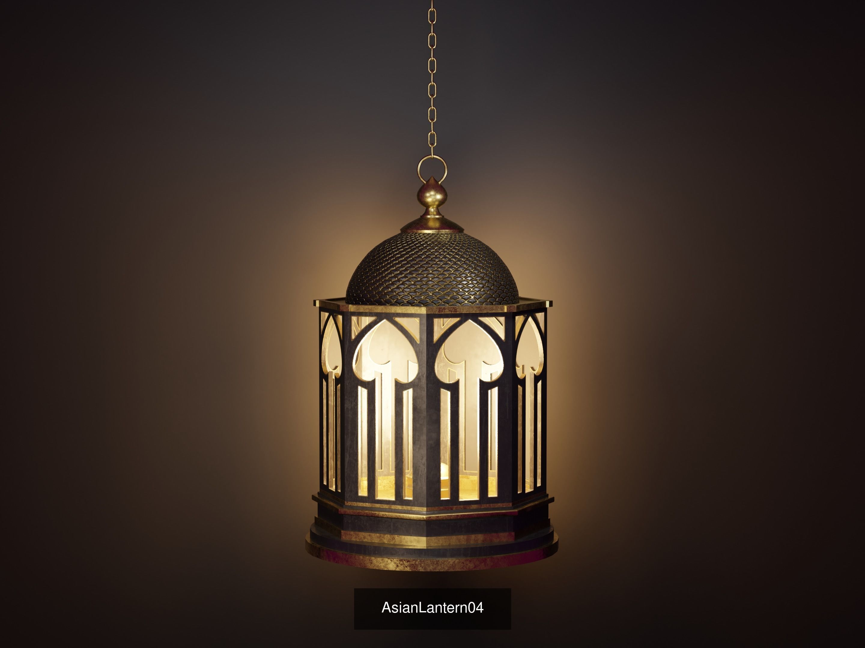 6 AsianLantern copper lantern hanging 3D Model Collection_4