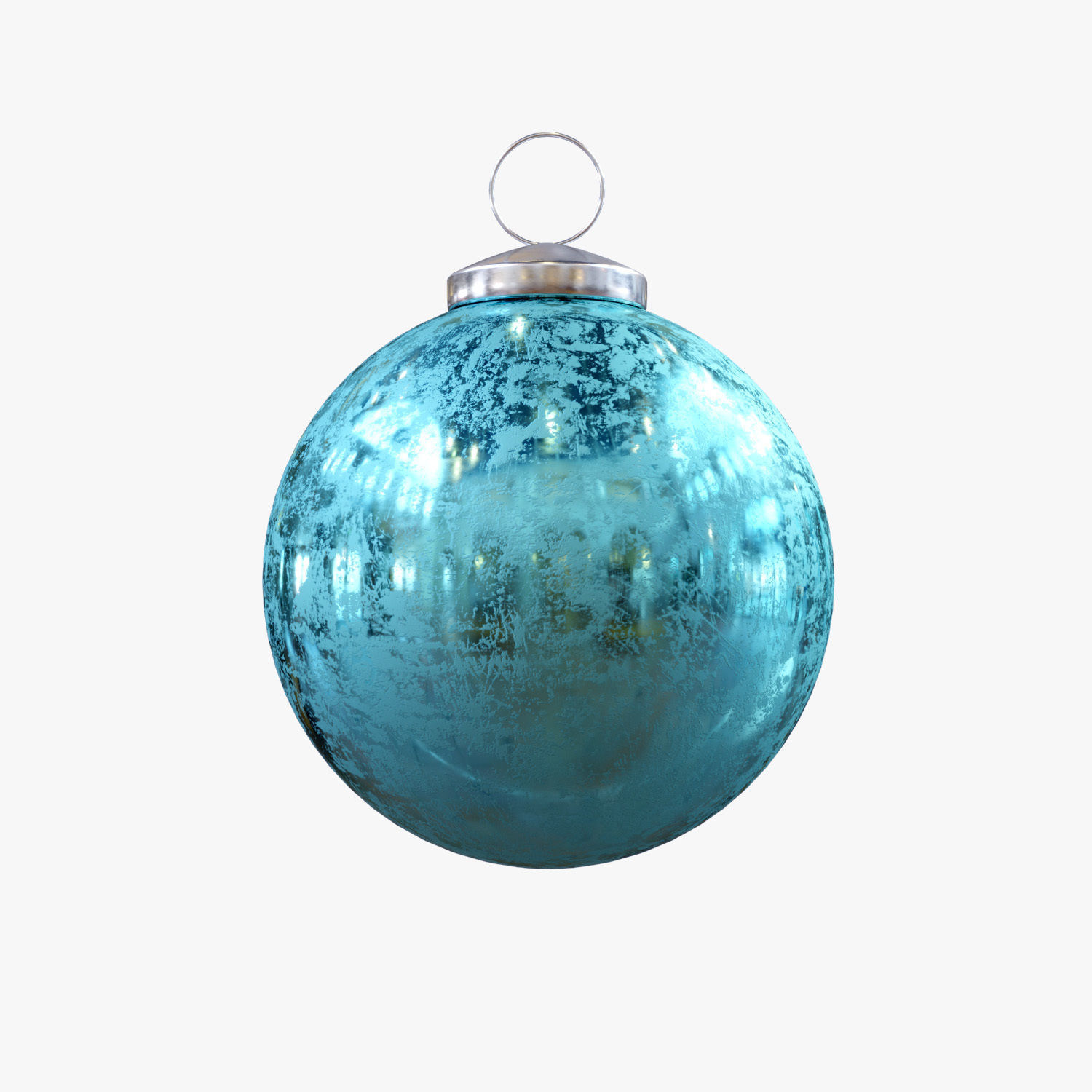 Christmas balls - blue frost 3D model_4
